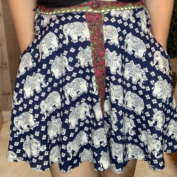 Bohemian Elephant Mini Skirt - with pockets! - Picture 1 of 1